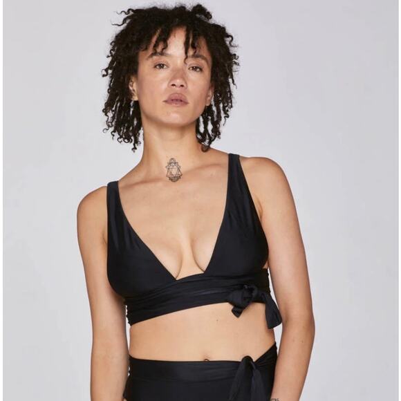 Sidway Two Piece Bikini Bathing Suit Swim Medium Small Black Cheeky Barbara - Picture 3 of 10